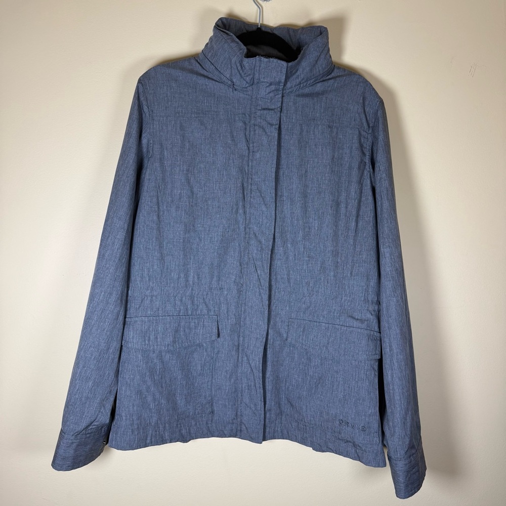 Orvis Gray Hooded Rain Jacket Coat XL